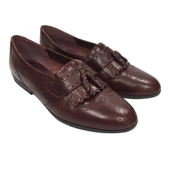 Tassel Kiltie Loafers Women 7 Leather Craft Premiere Collection Burgundy Sue 2 - Picture 1 of 13